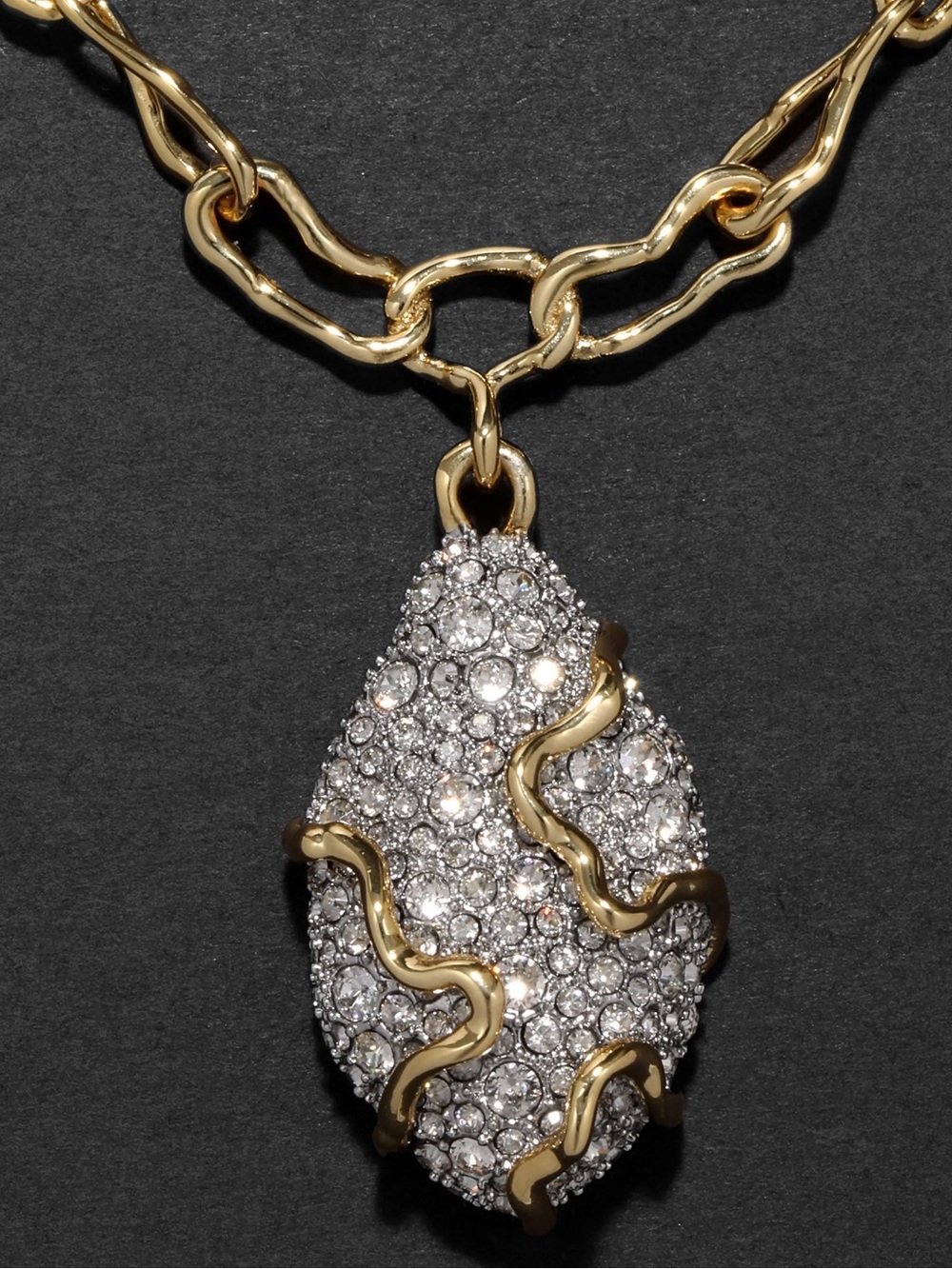 ALEXIS BITTAR New Solanales Crystal Pavé
Pebble Geode Gold Link Necklace